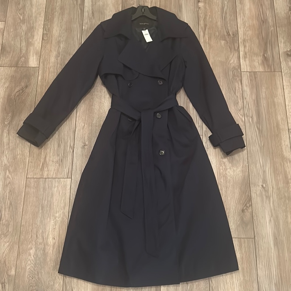 Banana Republic Trench Raincoat Navy Blue